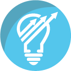 Light bulb with arrows pointing upward icon 
